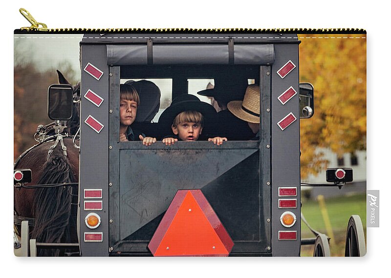Kids Zip Pouch featuring the photograph Amish by Rob Dietrich