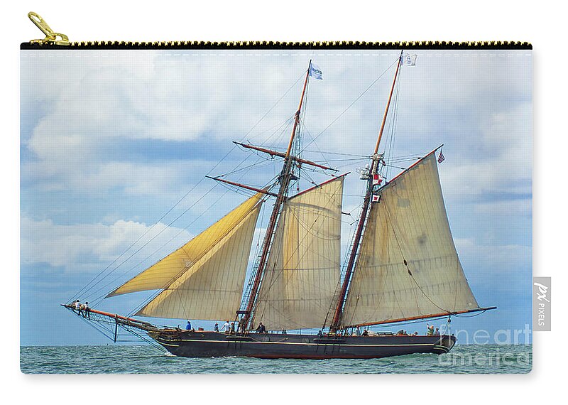 Amistad Zip Pouch featuring the photograph Amistad Under Sail by Joe Geraci