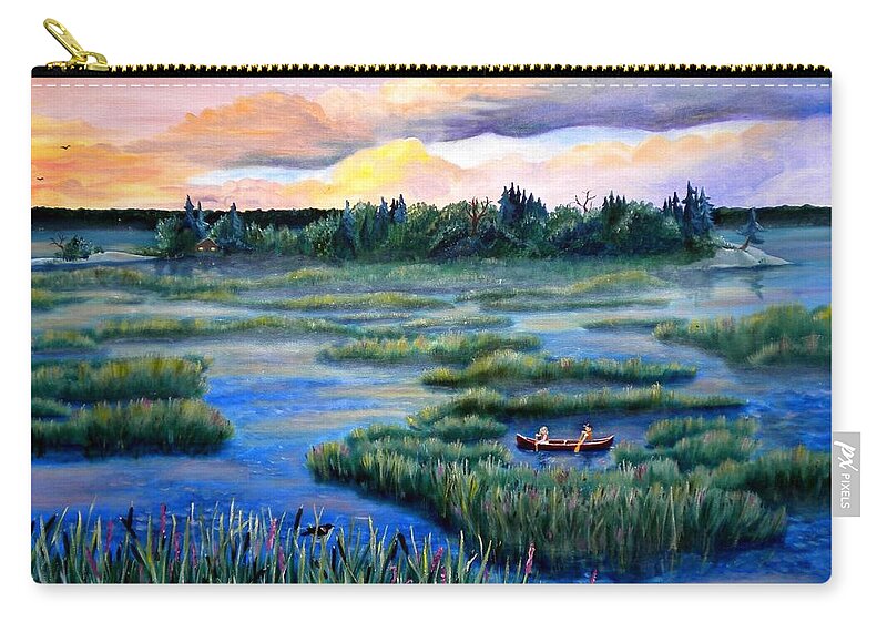 Water Zip Pouch featuring the photograph Amongst the Reeds by Renate Wesley