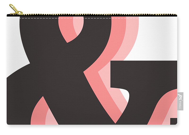 & Zip Pouch featuring the mixed media Ampersand - And Symbol 2 - Minimalist Print by Studio Grafiikka