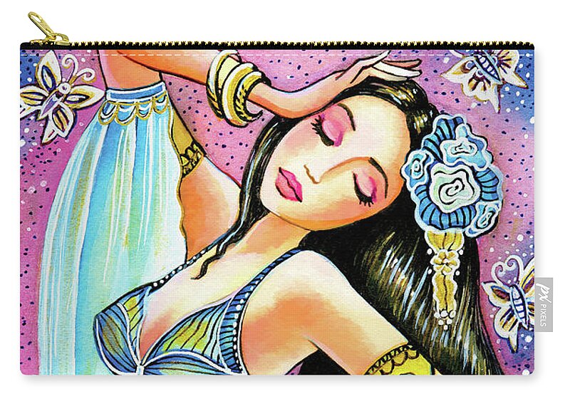 Belly Dancer Zip Pouch featuring the painting Amrita by Eva Campbell