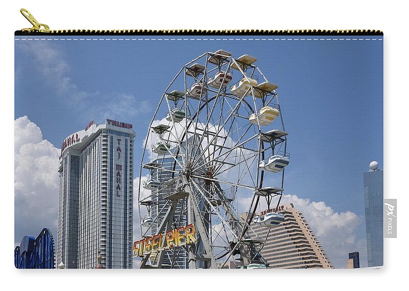 Ferris Wheel Zip Pouch featuring the photograph Amusement 83 by Joyce StJames