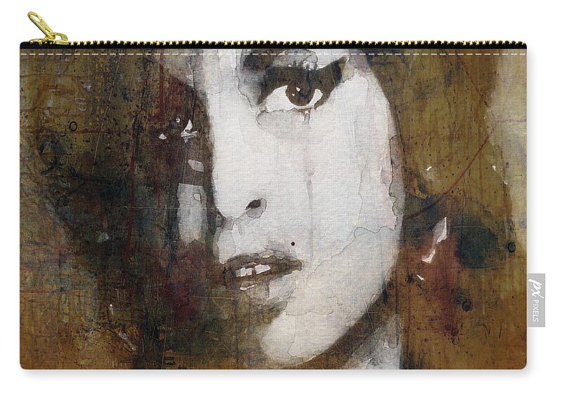 Amy Winehouse Zip Pouch featuring the mixed media Amy Winehouse Love Is A Losing Game by Paul Lovering