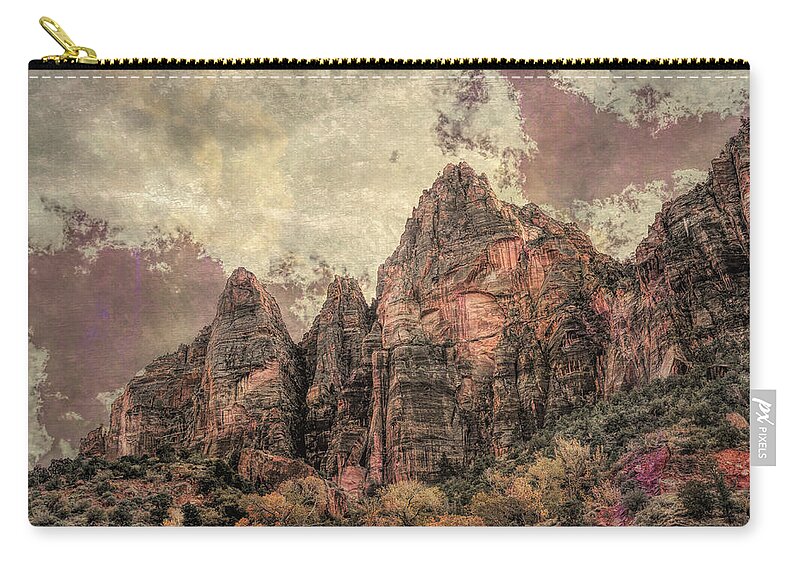 Landscape Zip Pouch featuring the photograph An Abstract of Zion by John M Bailey