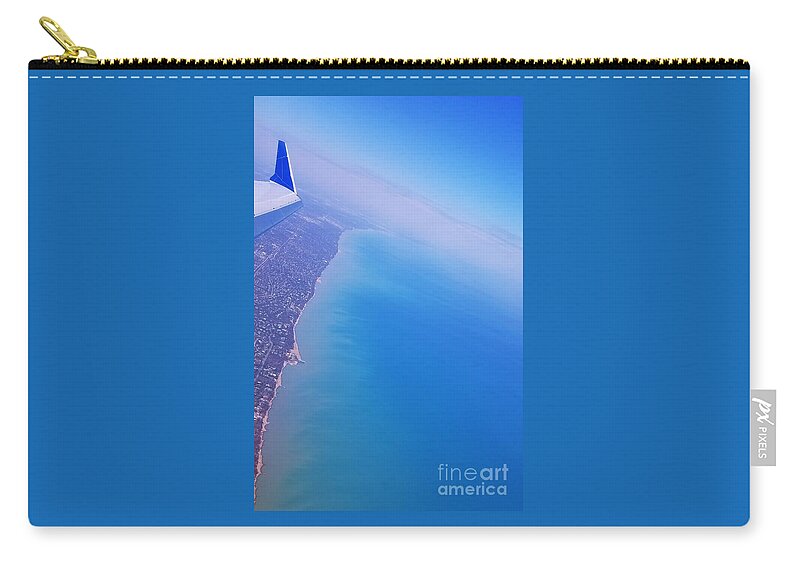 Aerial Shot Zip Pouch featuring the photograph An Aerial Vision Of Chicago's Shoreline by Marcus Dagan