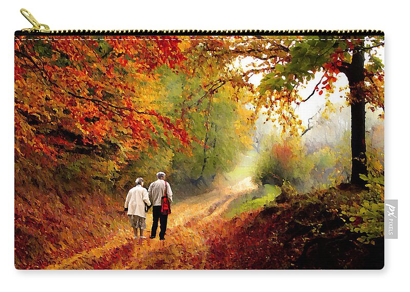 Autumn Zip Pouch featuring the photograph An Autumn Walk II by David Dehner