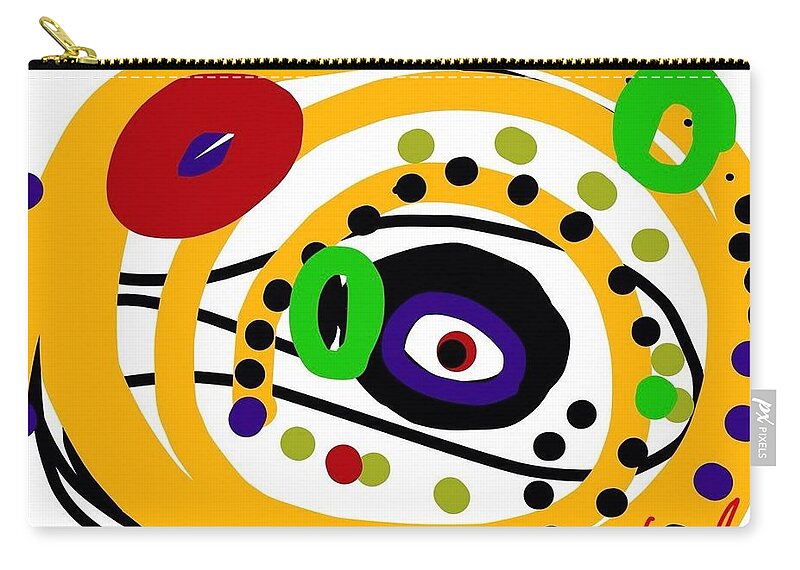 Abstract Zip Pouch featuring the digital art An Eye on You by Susan Fielder