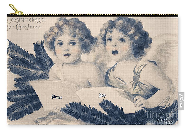 Kindest Greetings For Christmas Zip Pouch featuring the painting An Old Fashioned Christmas Greeting by Chris Armytage