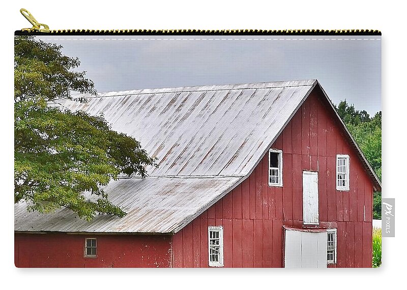 Barn Zip Pouch featuring the photograph An Old Red Barn by Kim Bemis