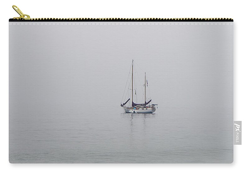 Boat Carry-all Pouch featuring the photograph Anchored in the Mist by Derek Dean
