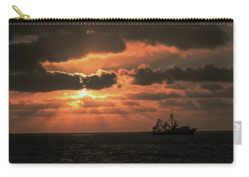 Sunrise Zip Pouch featuring the photograph Anchored by Jerry Connally