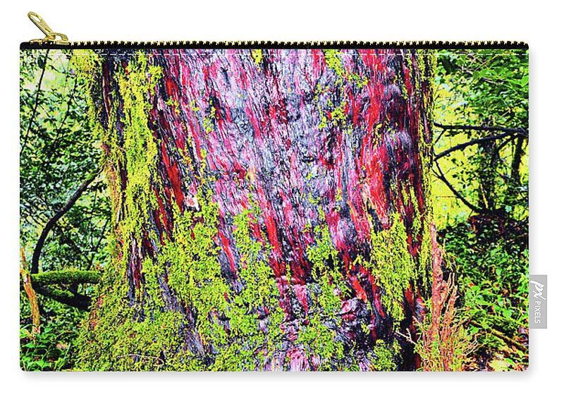 Ancient Tree Zip Pouch featuring the digital art Ancient tree by Andy i Za