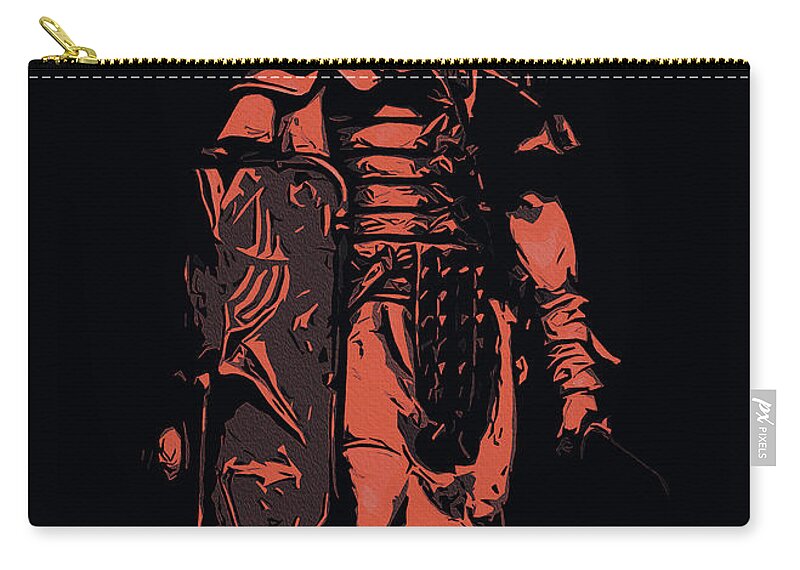 Ancient Roman Zip Pouch featuring the painting Ancient Warriors - Roman Soldier by AM FineArtPrints