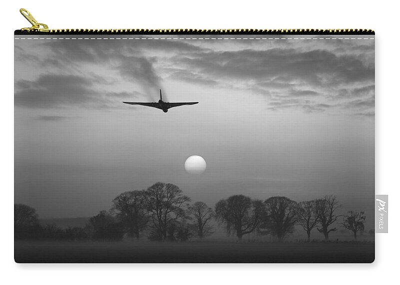 Avro Vulcan Zip Pouch featuring the photograph And finally black and white version by Gary Eason