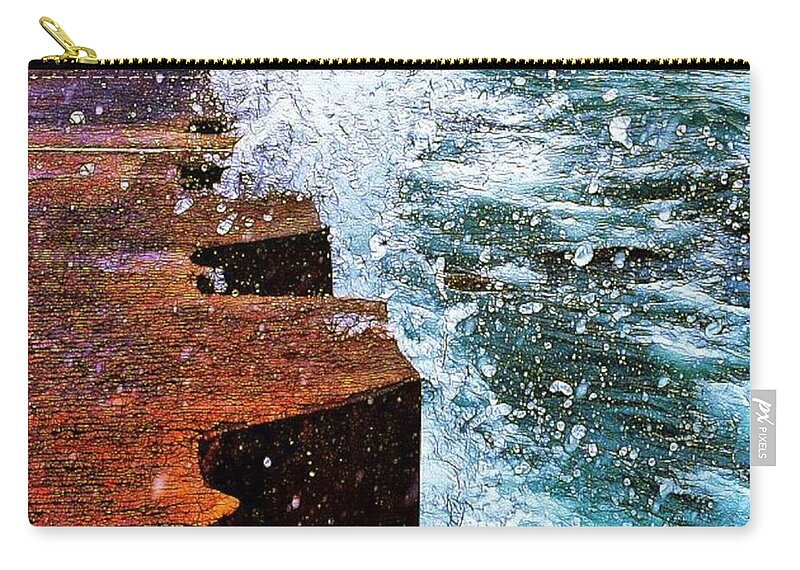 Waves Zip Pouch featuring the photograph And Sometimes The Shear Power Of Unbridled Beauty Is Enough by Nick Heap