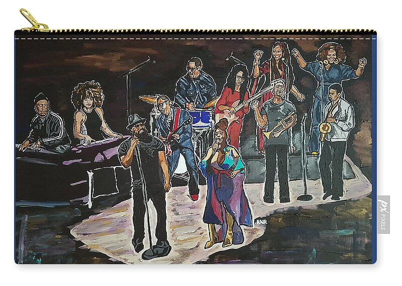 And The Melody Still Lingers On Zip Pouch featuring the painting And The Melody Still Lingers On by Rachel Natalie Rawlins