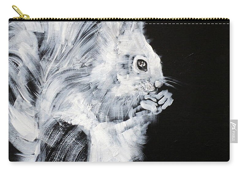 Squirrel Zip Pouch featuring the painting AND THE WORLD GOES ON #squirrel by Fabrizio Cassetta
