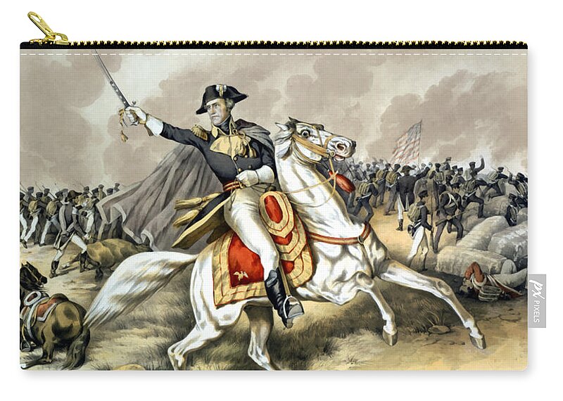 Andrew Jackson Zip Pouch featuring the painting Andrew Jackson At The Battle Of New Orleans by War Is Hell Store
