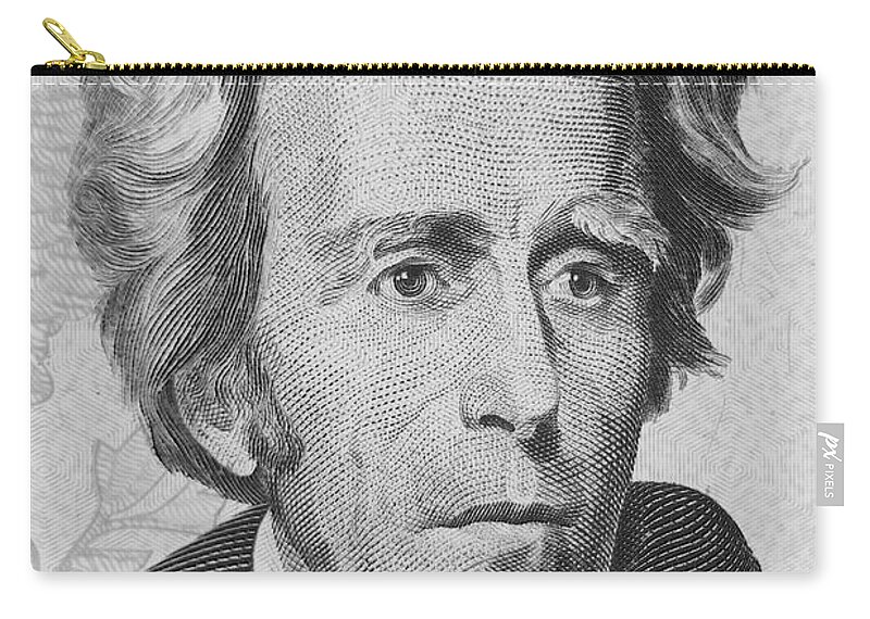 President Zip Pouch featuring the photograph Andrew Jackson by Les Cunliffe