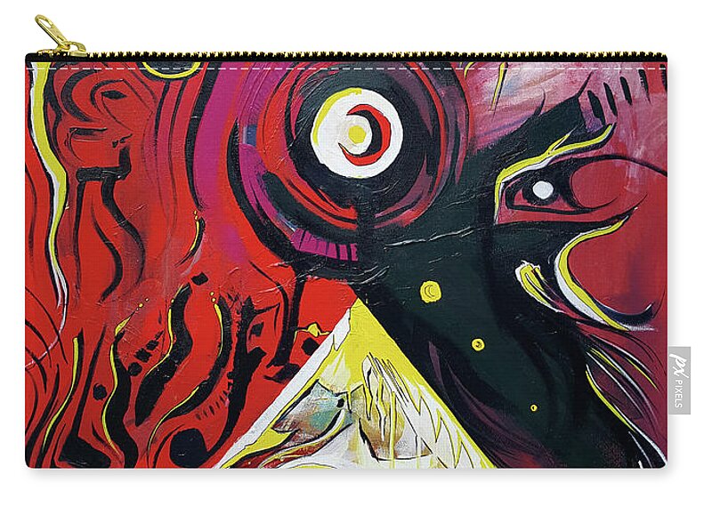 Andromeda Galaxy Zip Pouch featuring the painting Andromeda Galaxy by John Gholson