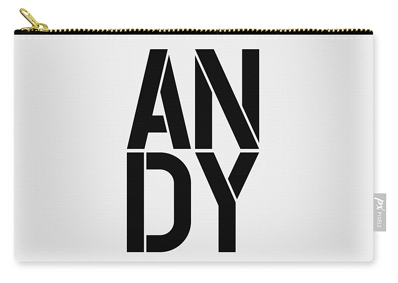 Name Zip Pouch featuring the painting Andy by Three Dots