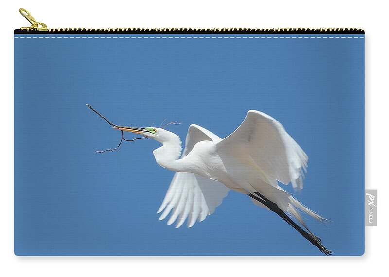 Great Egret Zip Pouch featuring the photograph Angel In Flight by Fraida Gutovich