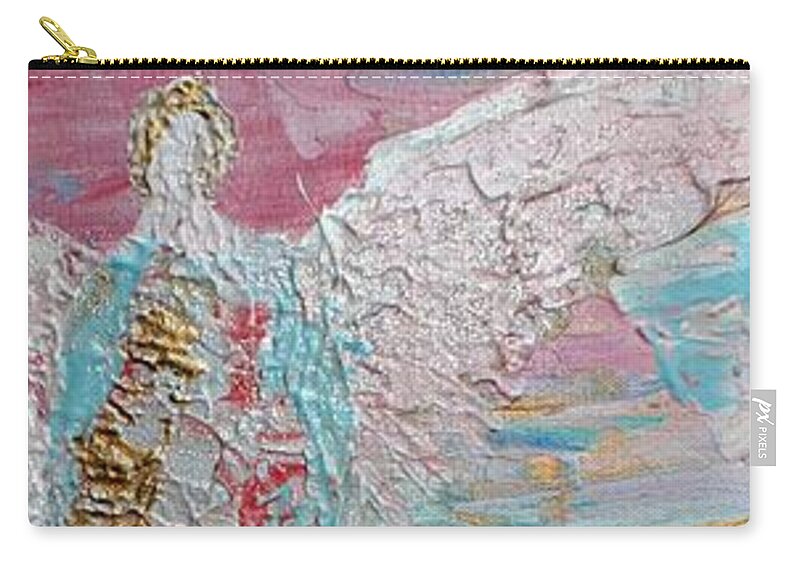 Angels. Archangels Zip Pouch featuring the painting Angel of Divine Love by Alma Yamazaki