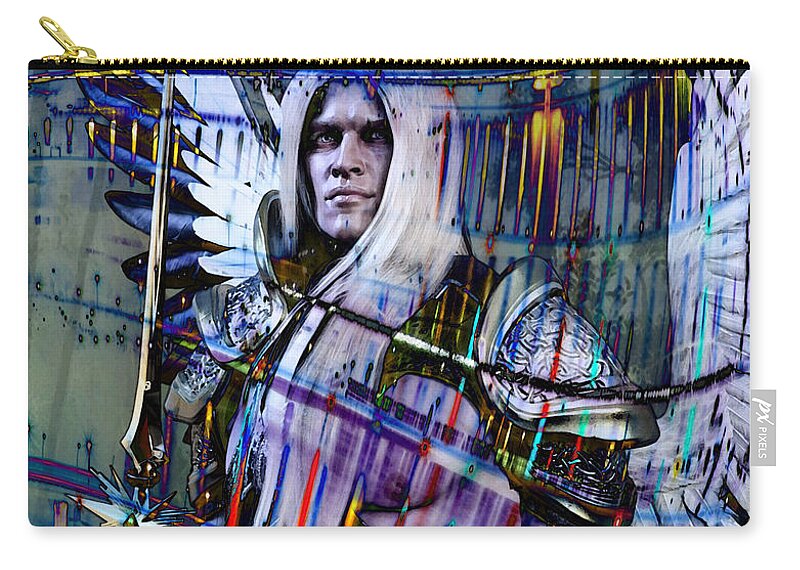 Angel Zip Pouch featuring the digital art Angel of Light by Suzanne Silvir
