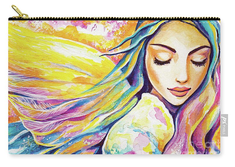 Angel Woman Zip Pouch featuring the photograph Angel of Silence by Eva Campbell