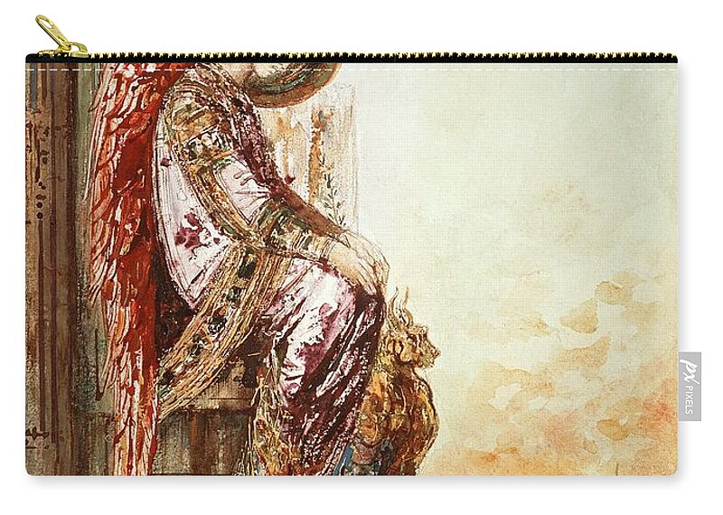 Angelic Zip Pouch featuring the painting Angel Traveller by Gustave Moreau