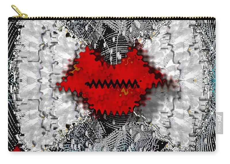 Wings Zip Pouch featuring the mixed media Angel wings comes in love by Pepita Selles
