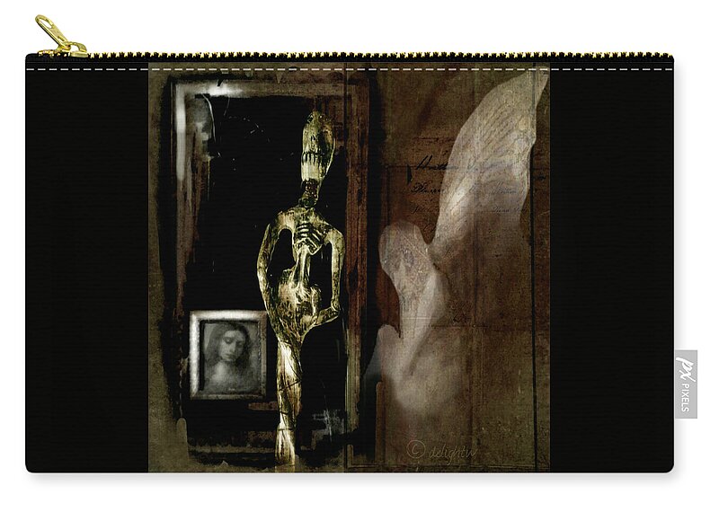 Dark Art Zip Pouch featuring the digital art Angels Among Us by Delight Worthyn