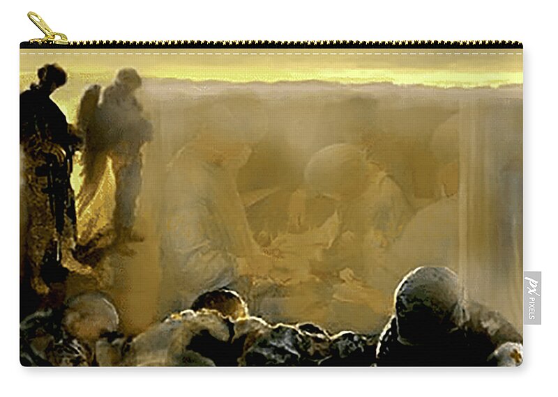 Military Art Zip Pouch featuring the painting Angels and Brothers by Todd Krasovetz