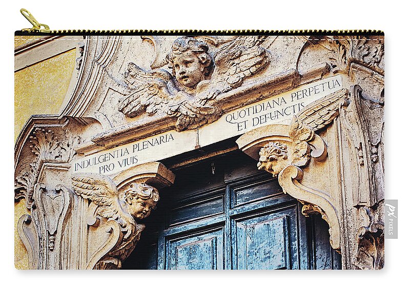 Italy Zip Pouch featuring the photograph Angels in Rome Italy by Melanie Alexandra Price