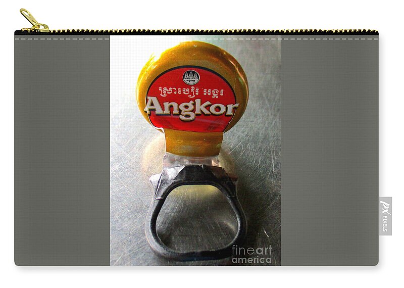 Angkor Beer Zip Pouch featuring the photograph Angkor Beer by Randall Weidner