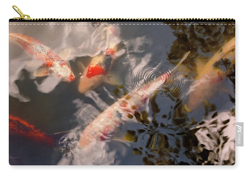 Fish Zip Pouch featuring the photograph Animal - Fish - Being koi by Mike Savad