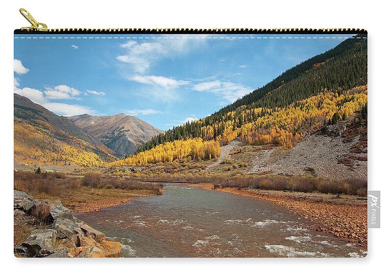 Colorado Zip Pouch featuring the photograph Animas River by Steve Stuller