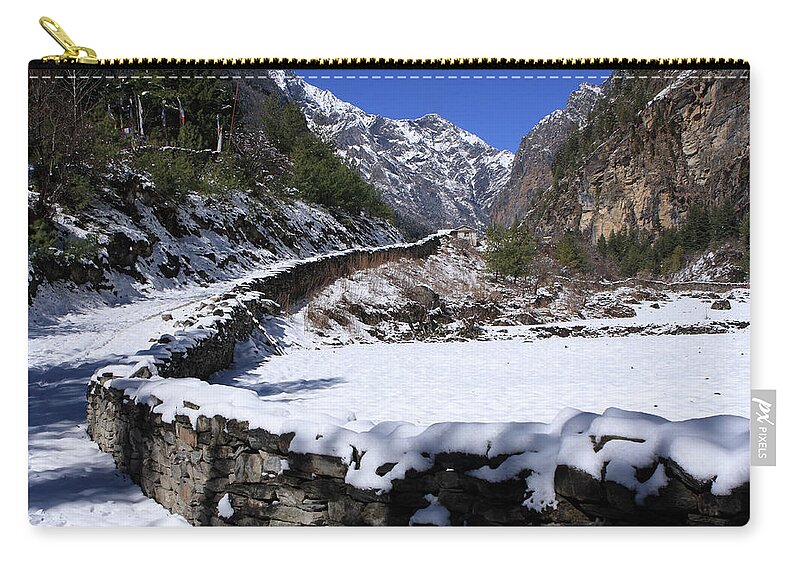 Hiking Zip Pouch featuring the photograph Annapurna Circuit Trail by Aidan Moran