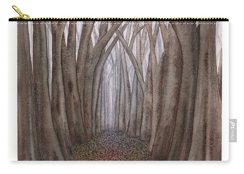 Forest Zip Pouch featuring the painting Another Trip into the Woods by Hilda Wagner