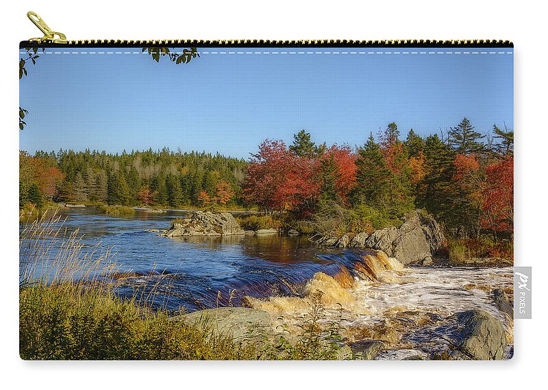 Nova Scotia Zip Pouch featuring the photograph Another View of Liscombe Falls by Ken Morris