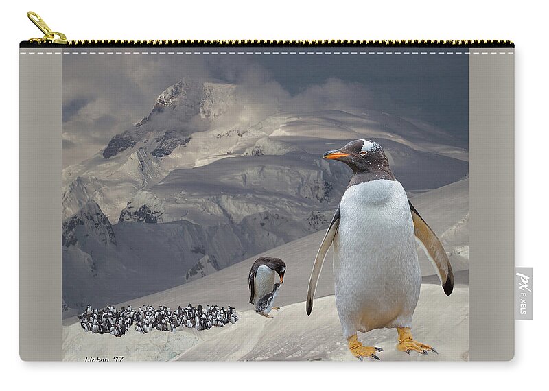 Antarctica Zip Pouch featuring the photograph Antarctic Majesty by Larry Linton