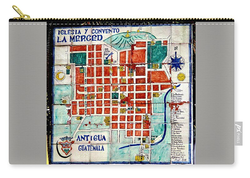 Antigua Zip Pouch featuring the photograph Antigua Map by Randall Weidner