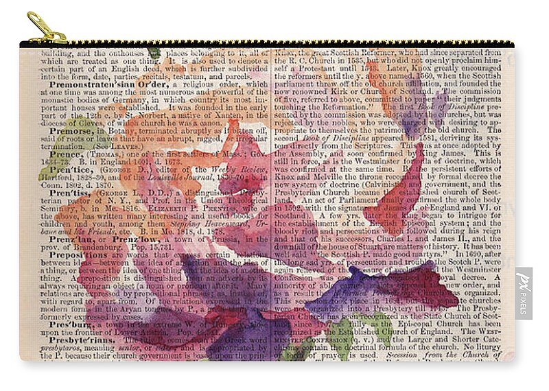 Antique Paper Zip Pouch featuring the painting Antique Rose On Antique Paper by Maria Hunt