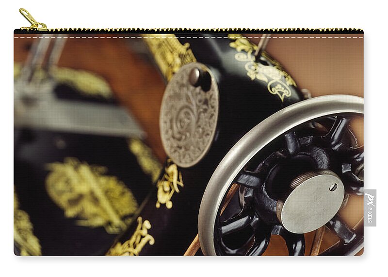 Singer Zip Pouch featuring the photograph Antique Singer Sewing Machine 3 by Kelley King