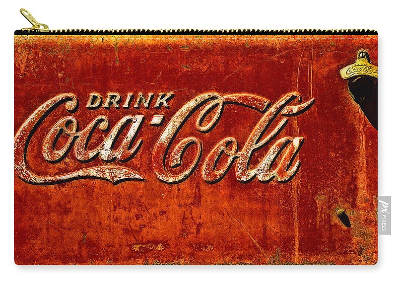 Ice Box Zip Pouch featuring the photograph Antique soda cooler 3 by Stephen Anderson