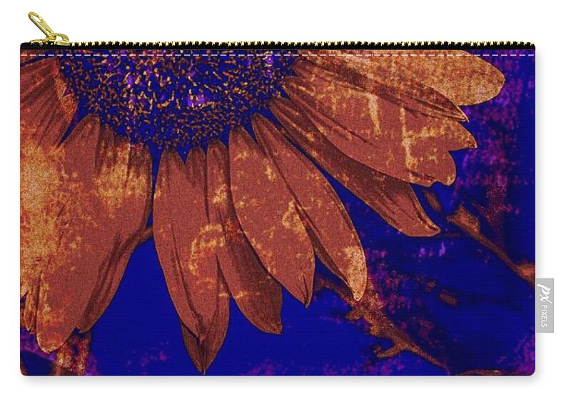 Sunflower Zip Pouch featuring the photograph Antique Sunflower by Diane Lindon Coy