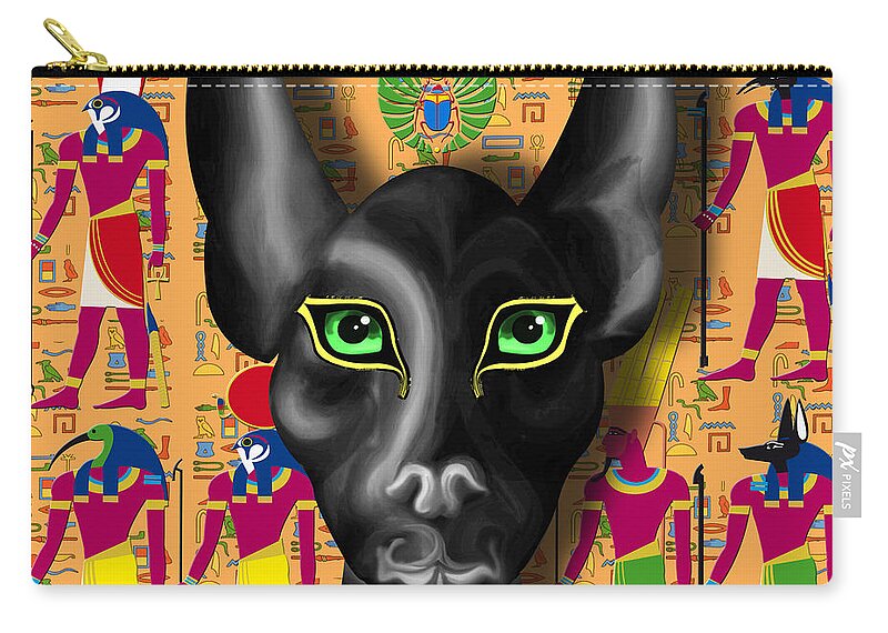 Anubis Zip Pouch featuring the painting Anubis by Neil Finnemore