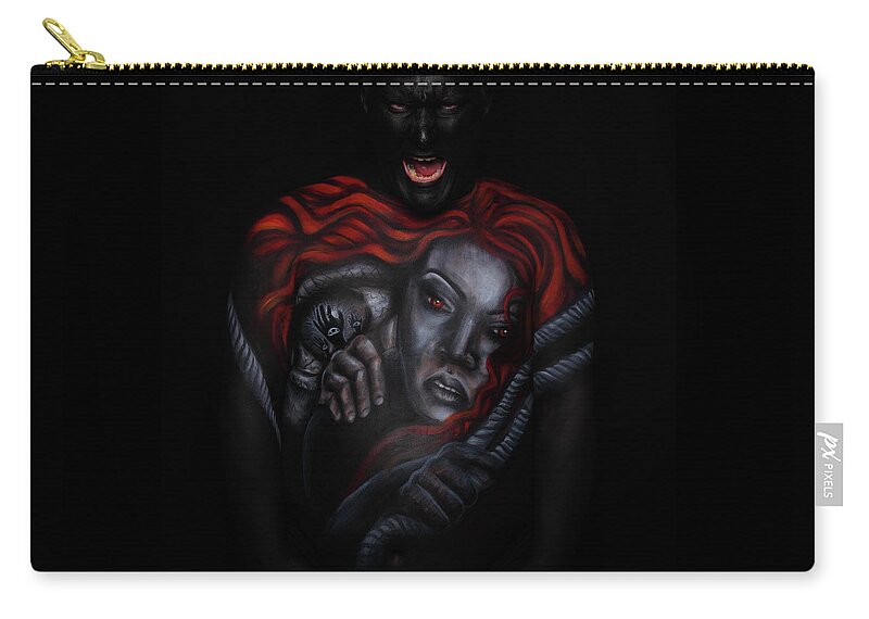 Anxiety Zip Pouch featuring the photograph Anxiety by Angela Rene Roberts-Firmin