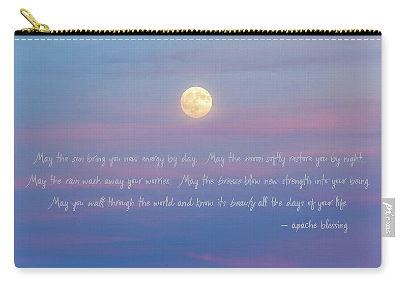 Terry D Photography Zip Pouch featuring the photograph Apache Blessing Harvest Moon 2016 by Terry DeLuco