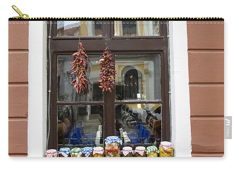 Apothecary Jars Zip Pouch featuring the photograph Apothecary Jars on Windowsill by Madeline Ellis